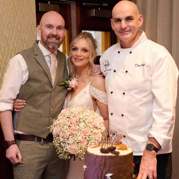 wedding photo with chef neil